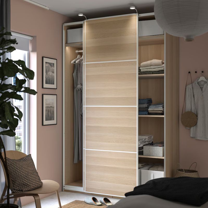 IKEA PAX Wardrobe Frame, White Stained Oak Effect, 75X58X236 cm