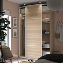 IKEA PAX Wardrobe Frame, White Stained Oak Effect, 75X58X236 cm