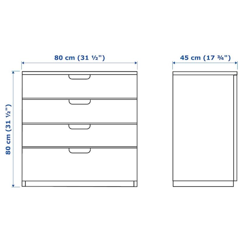 IKEA Galant Drawer Unit, White 80X80 cm