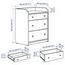 IKEA HAUGA Chest of 3 Drawers White 70X84 cm