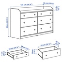 IKEA HAUGA Chest of 6 Drawers White 138X84 cm