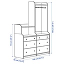 IKEA HAUGA Storage Combination White 140X199 cm