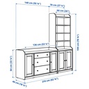 IKEA HAUGA Storage Combination White 210X46X199 cm