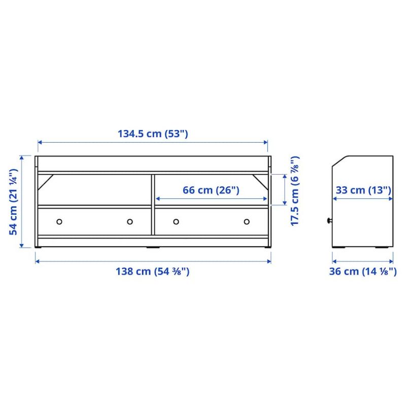 IKEA HAUGA TV Bench White 138X36X54 cm