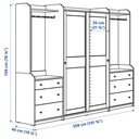 IKEA HAUGA Wardrobe Combination White 258X55X199 cm