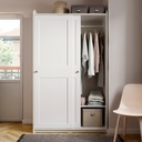 IKEA HAUGA Wardrobe with Sliding Doors White 118X55X199 cm