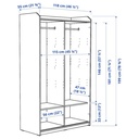 IKEA HAUGA Wardrobe with Sliding Doors White 118X55X199 cm