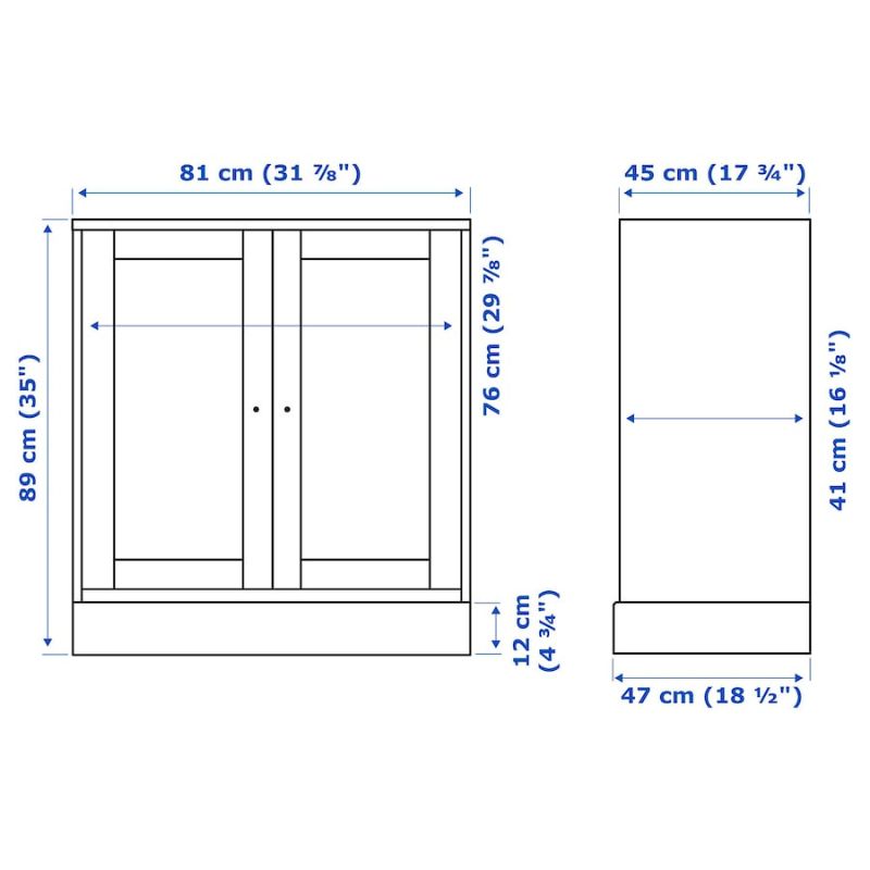 IKEA HAVSTA Cabinet with Plinth, White 81 X 47 X 89 cm