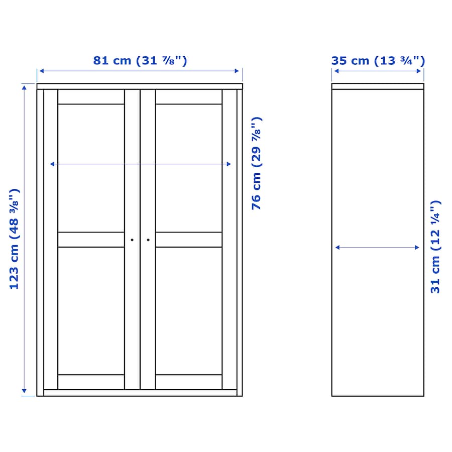 IKEA HAVSTA Glass-Door Cabinet,81x35x123 cm 