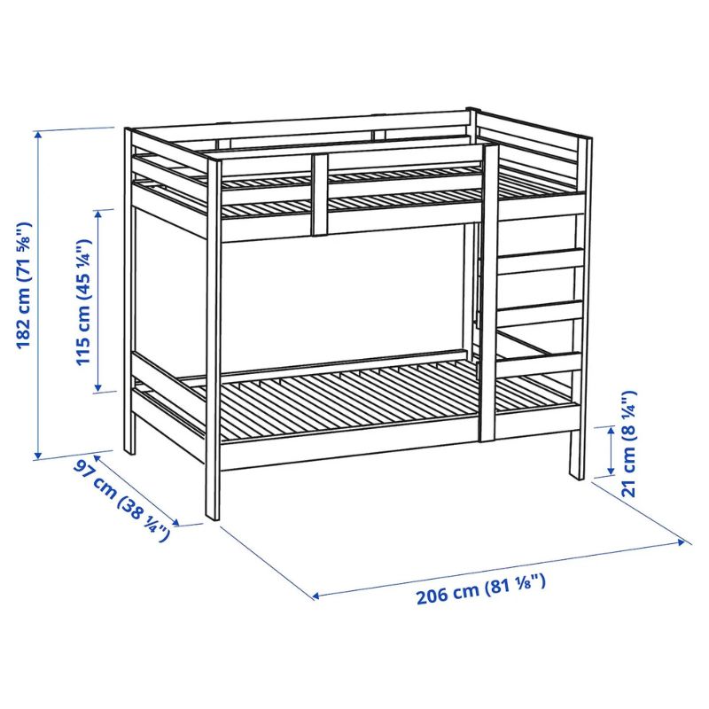 IKEA Mydal Bunk Bed Frame, Pine, 90X200cm