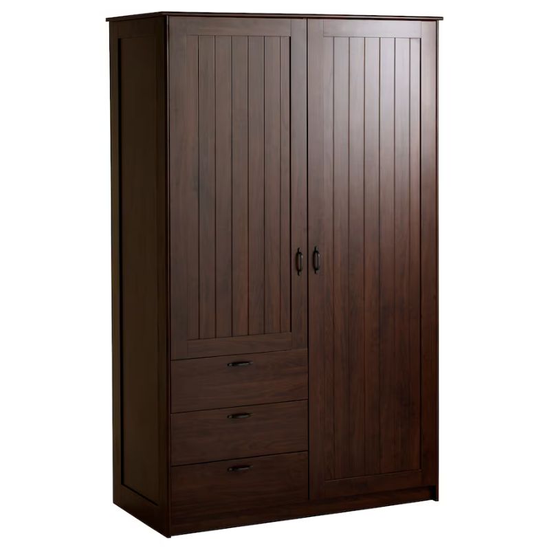 IKEA MUSKEN Wardrobe with 2 Doors+3 Drawers, Brown