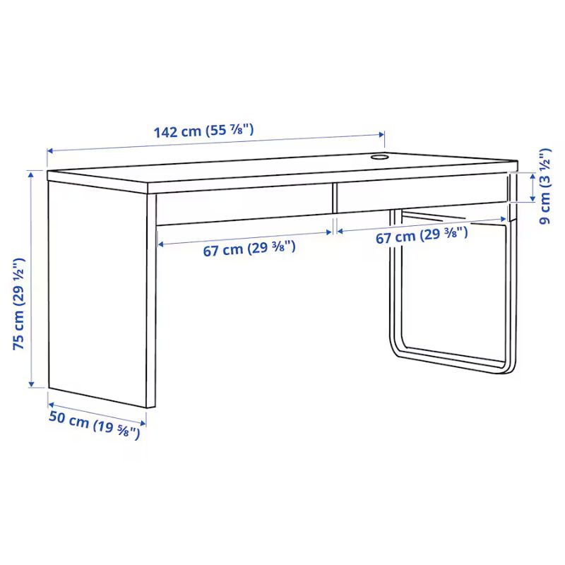 IKEA MICKE Desk Black Brown, 142X50 cm