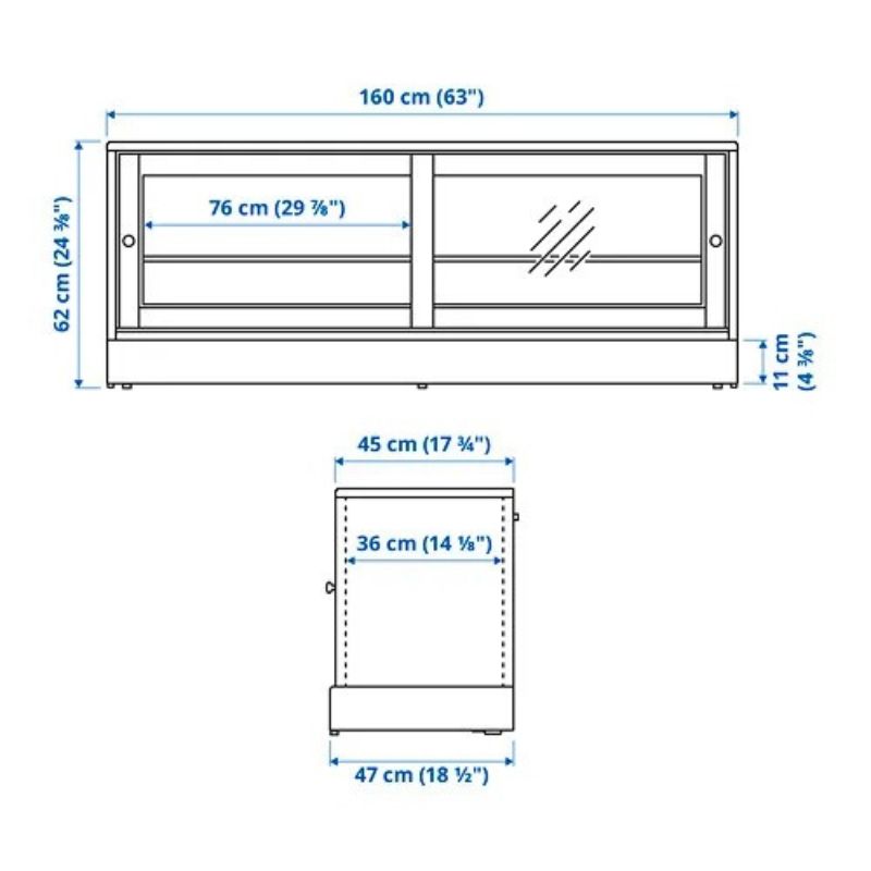 IKEA HAVSTA TV Bench with Plinth White 160X47X62 cm