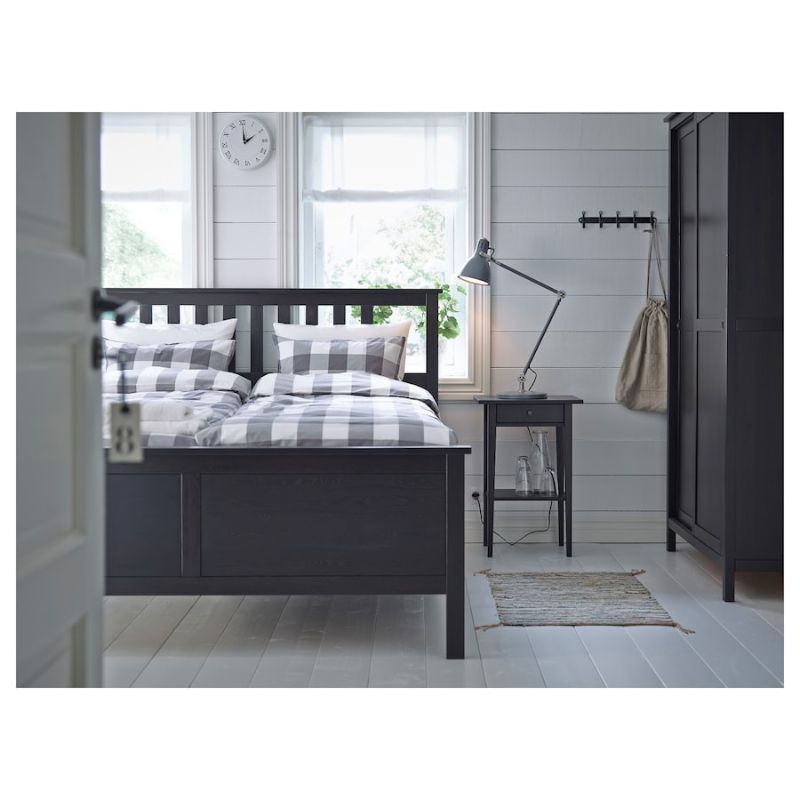 IKEA HEMNES Bedside Table, Black-Brown