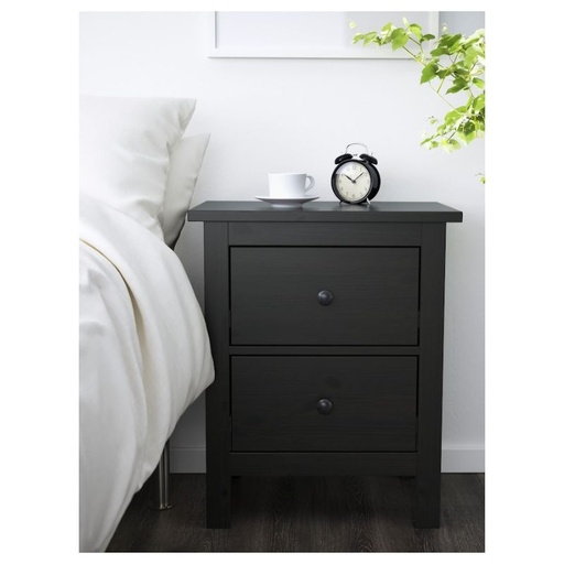 IKEA HEMNES Chest of 2 Drawers, Black-Brown