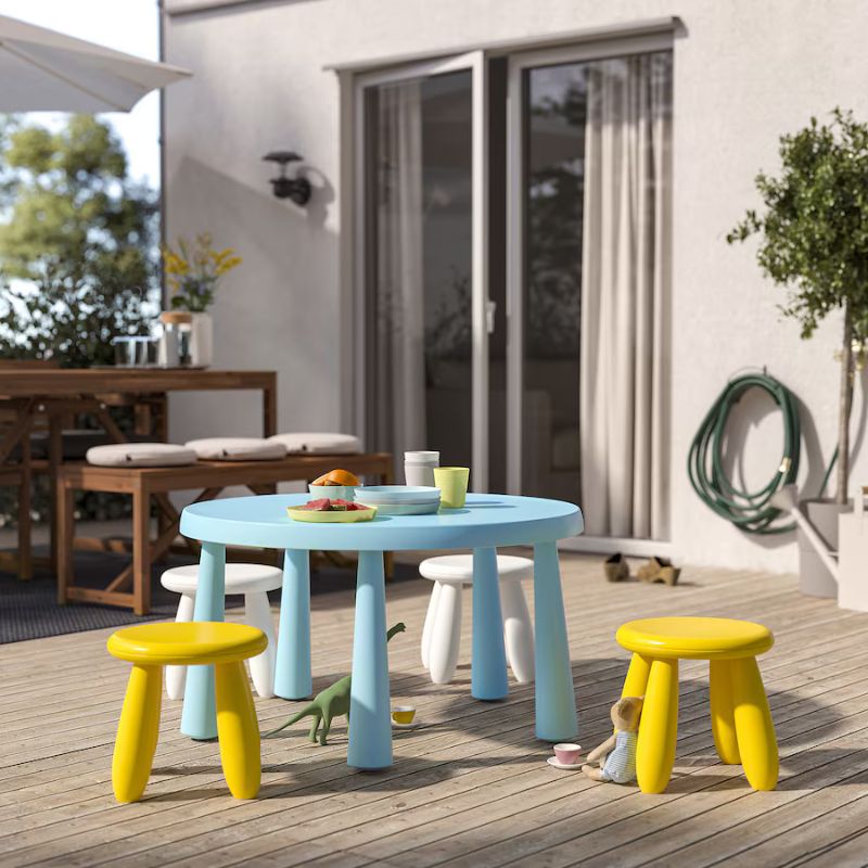 IKEA MAMMUT Children's Stool, In Outdoor, Yellow