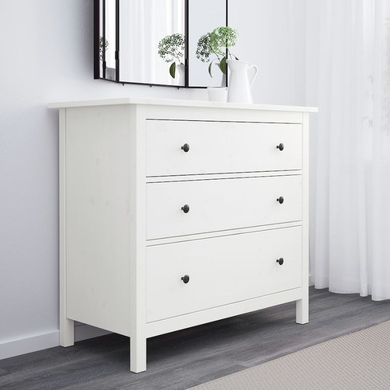 IKEA HEMNES Chest of 3 Drawers, White Stain