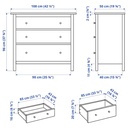 IKEA HEMNES Chest of 3 Drawers, White Stain