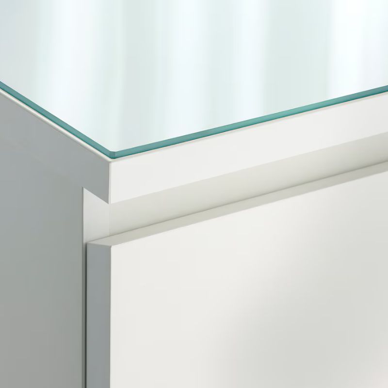 IKEA MALM Glass Top White 80X48 cm