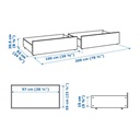 IKEA MALM Bed Storage Box for High Bed Frame White 200 cm