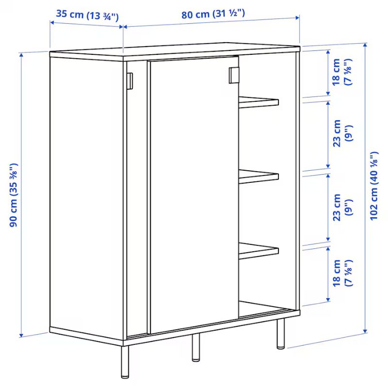 IKEA MACKAPAR Shoe Cabinet Storage White 80X35X102 cm