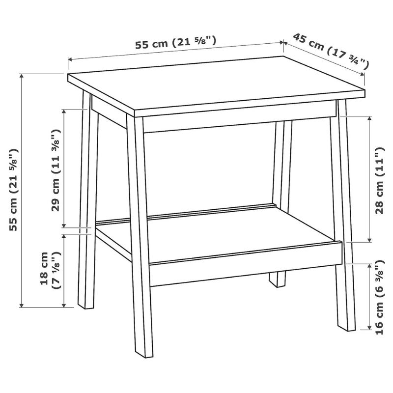 IKEA Lunnarp Side Table, Brown 55X45 cm