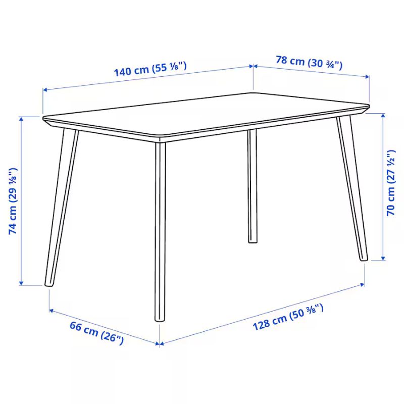 IKEA Lisabo Table, Ash Veneer,140X78X75cm