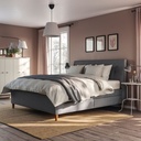 IKEA IDANAS upholstered storage bed Gunnared dark grey 180x200 cm