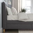 IKEA IDANAS upholstered storage bed Gunnared dark grey 180x200 cm