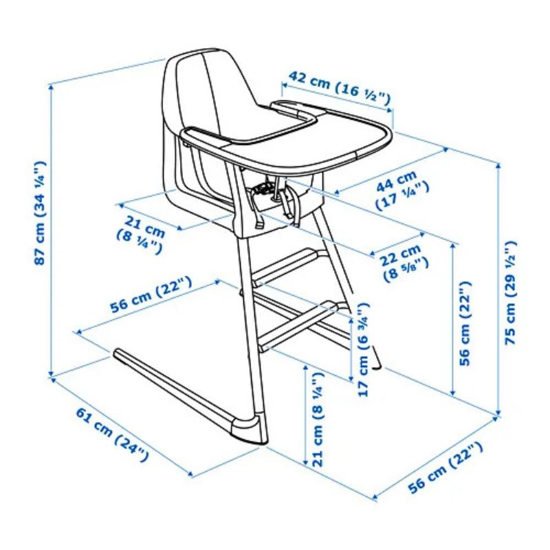 IKEA Langur Junior-Highchair with Tray, White