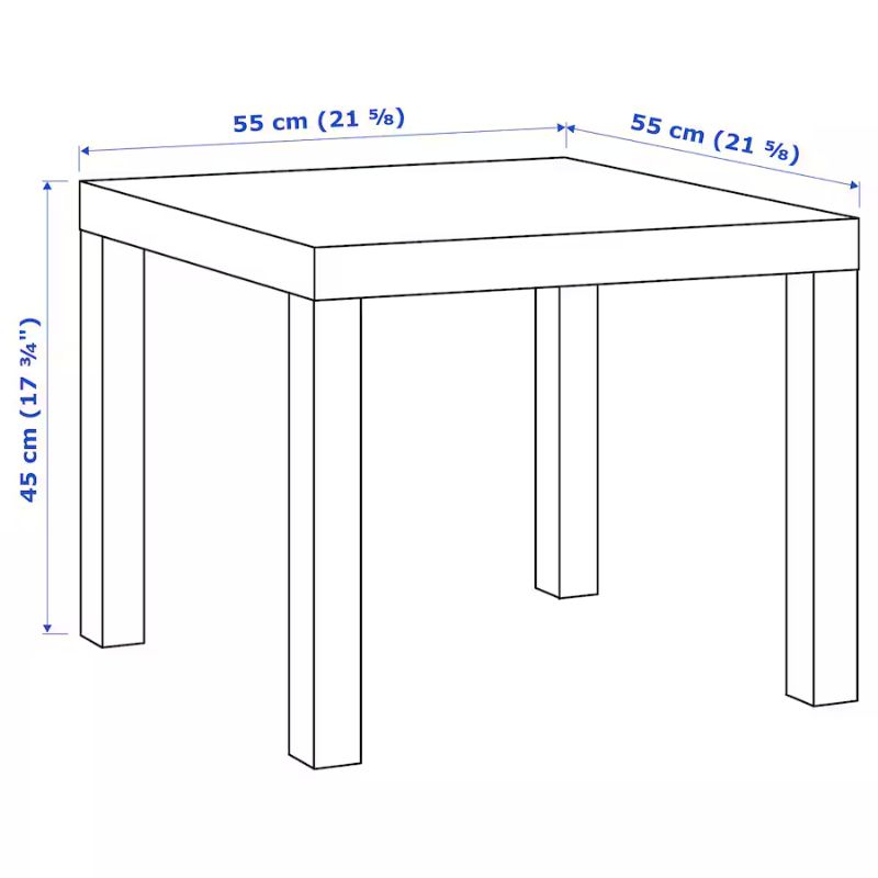 IKEA Lack Side Table White Stained Oak Effect 55X55 cm