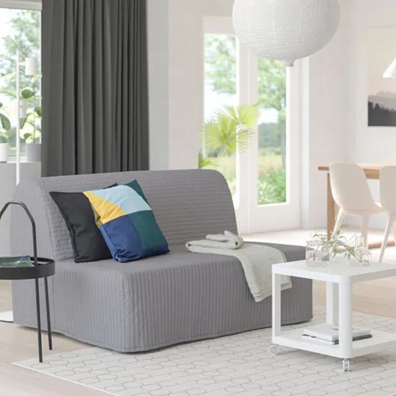 IKEA LYCKSELE HAVET 2-seat Sofa-Bed Knisa Light Grey