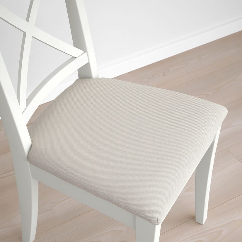 IKEA INGOLF Chair, White-Hallarp Beige