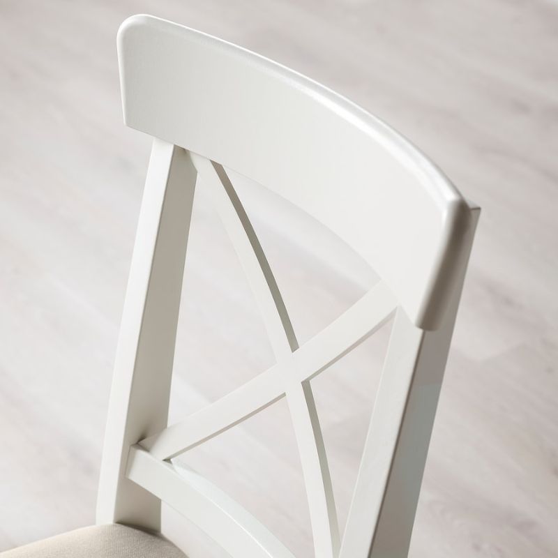 IKEA INGOLF Chair, White-Hallarp Beige