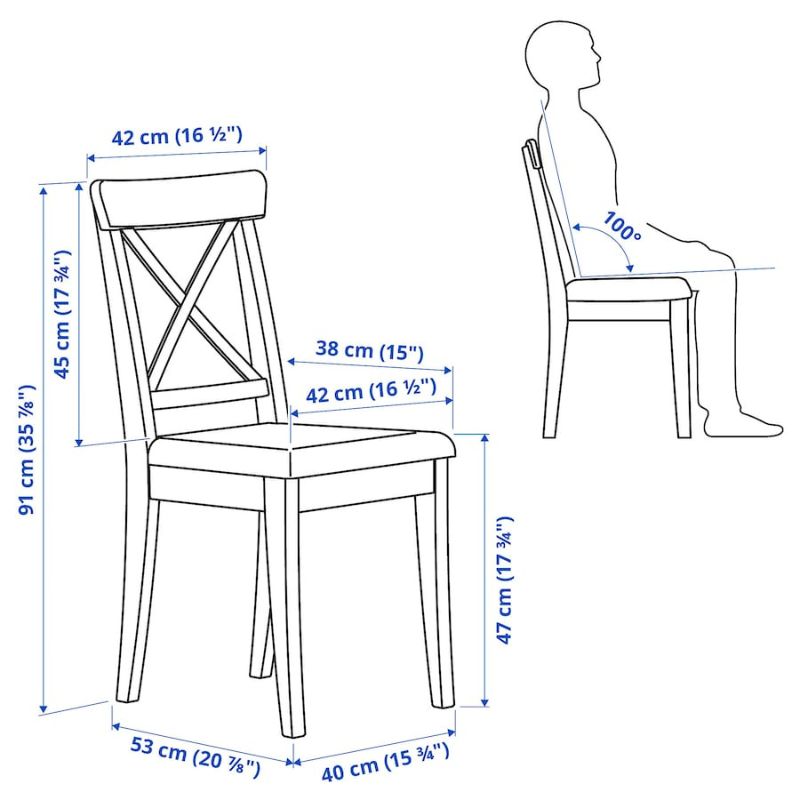 IKEA INGOLF Chair, White-Hallarp Beige