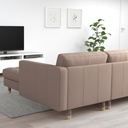 IKEA LANDSKRONA 5-seat Sofa, with Chaise Longues - Grann - Bomstad Dark Beige-Wood