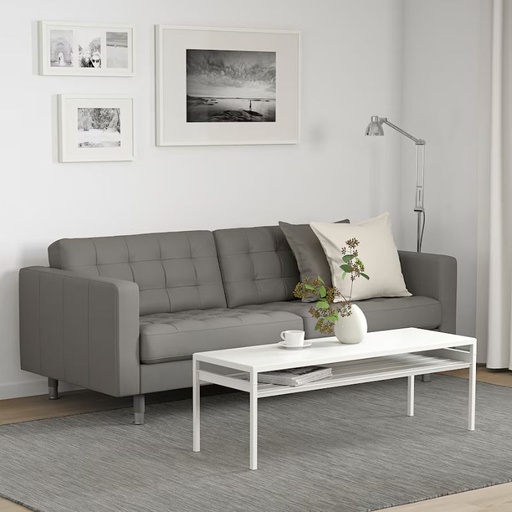 IKEA LANDSKRONA 3-seat Sofa, Grann-Bomstad Grey-Green-Metal