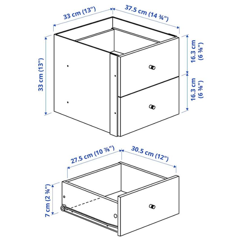 IKEA KALLAX Insert with 2 Drawers, White