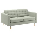 IKEA LANDSKRONA 2-seat Sofa, Gunnared Light Green-Wood