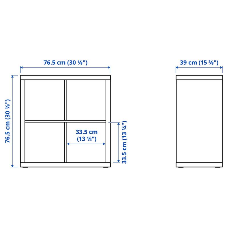 IKEA KALLAX Shelving Unit with Doors White Stained Oak Effect 77X77 cm