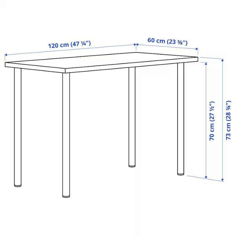 IKEA LAGKAPTEN - ADILS Desk White 120X60 cm