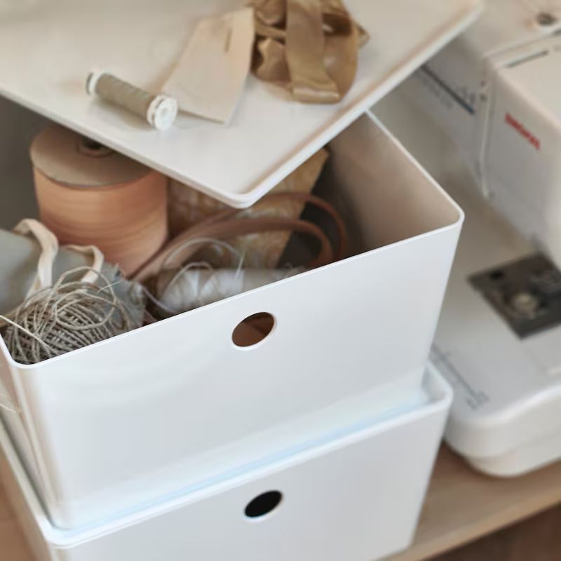 IKEA Kuggis Box with Lid, White, 26X35X15 cm