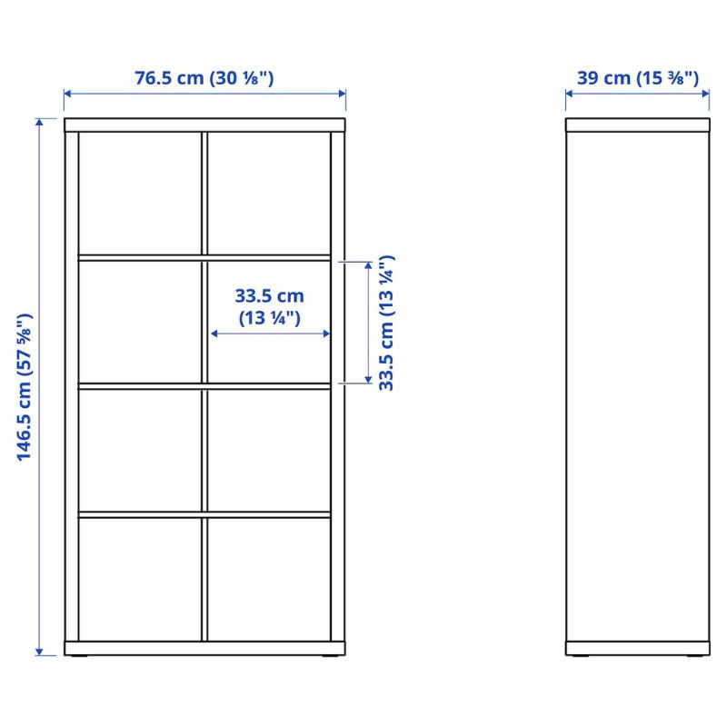 IKEA KALLAX Shelving Unit, White Stained Oak Effect,2X4,77X147cm