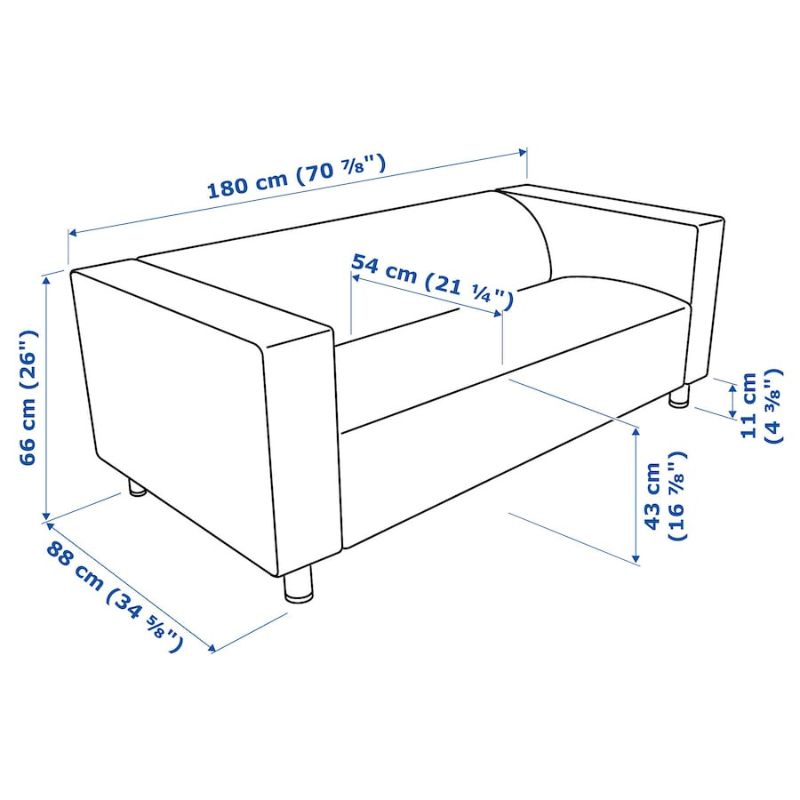 IKEA KLIPPAN Two-Seat Sofa, Vissle Grey .