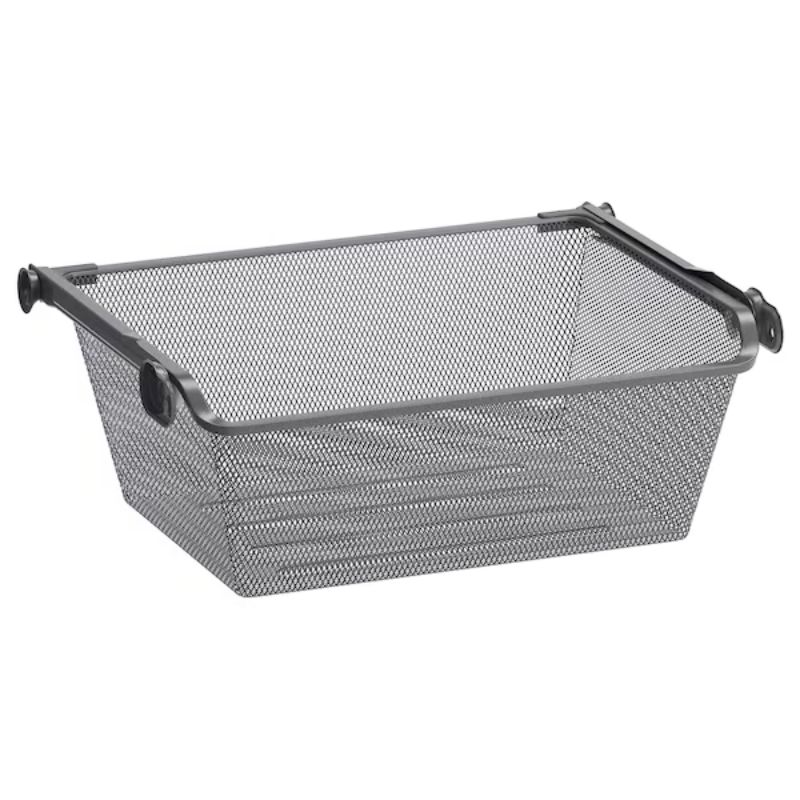 IKEA KOMPLEMENT Mesh Basket with Pull-out Rail Dark Grey 50X35 cm