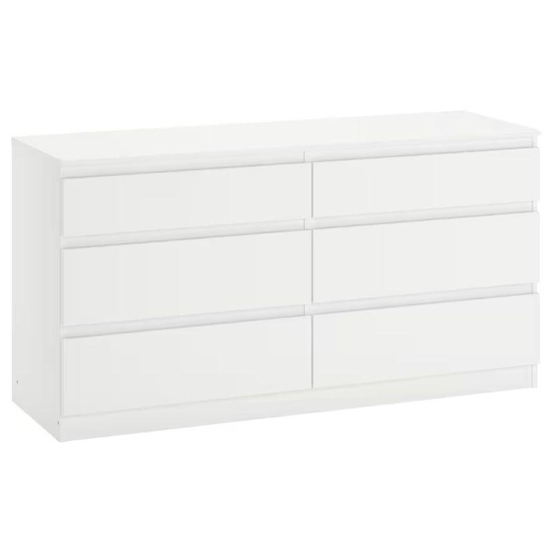 IKEA KULLEN Chest of 6 Drawers White 140X72 cm