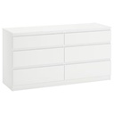 IKEA KULLEN Chest of 6 Drawers White 140X72 cm