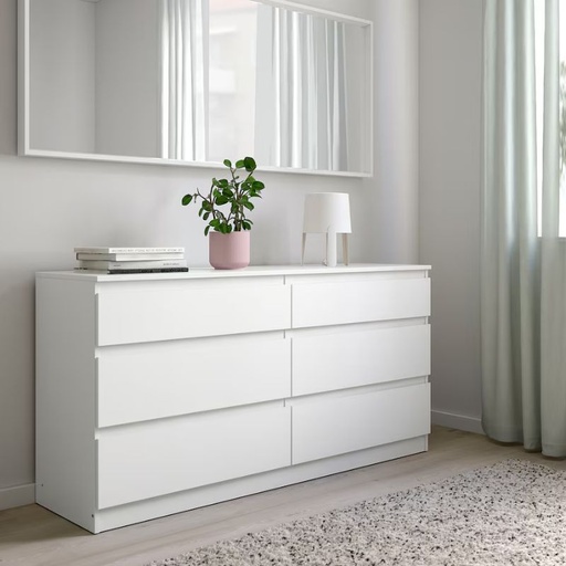 IKEA KULLEN Chest of 6 Drawers White 140X72 cm