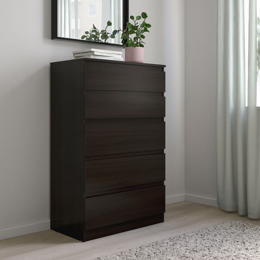 IKEA KULLEN Chest of 5 Drawers Black Brown 70X112 cm