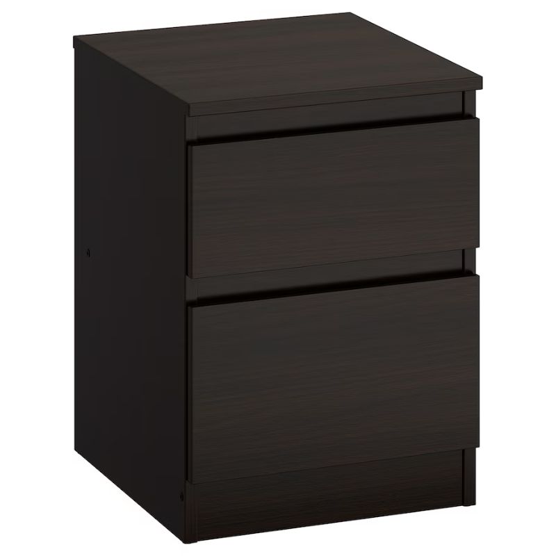 IKEA KULLEN Chest of 2 Drawers, Black-Brown 35X49 cm